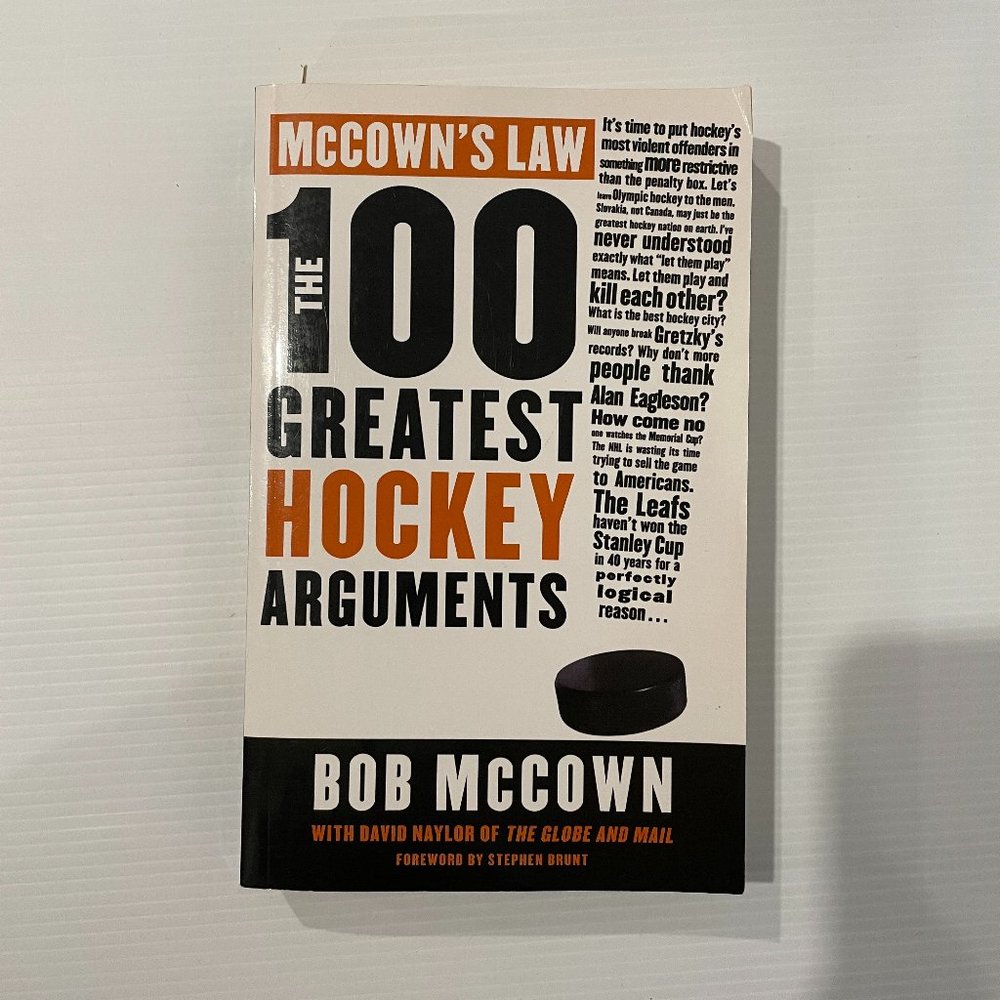 McCown's Law 100 Greatest Hockey Arguments Soft Cover Book SIGNED - Like New